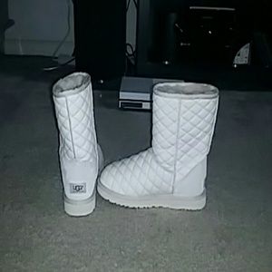 Short Quilted leather (cream/snow)  uggs